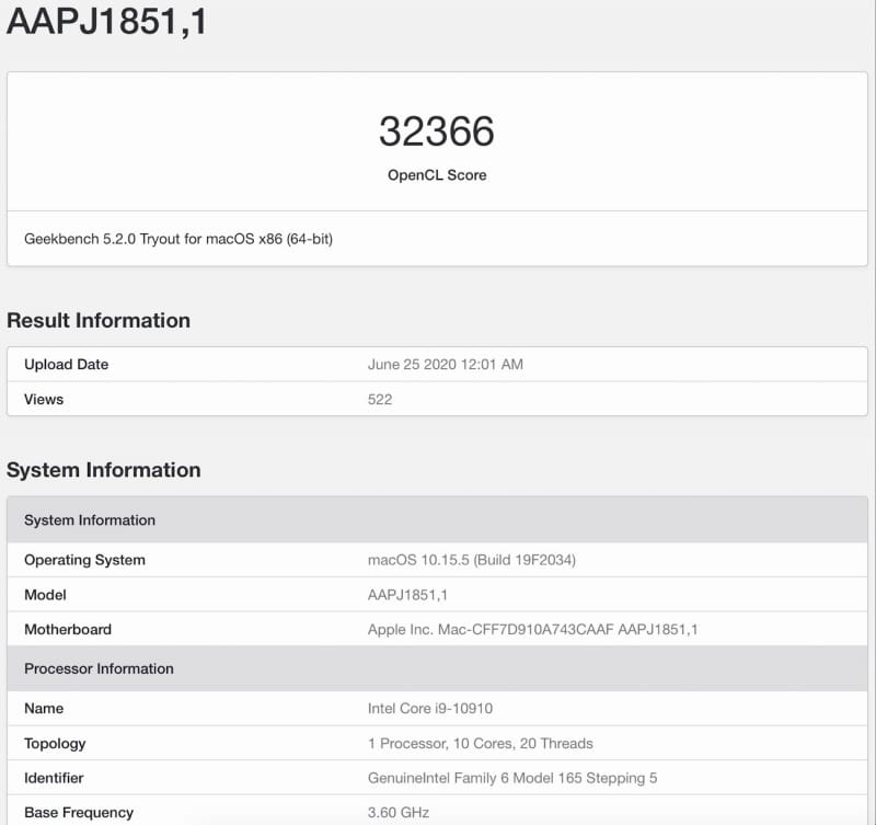 Skor Benchmark Imac Dengan I9 10910 By Teknodaim