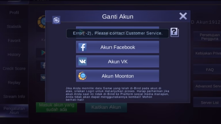 Cara Mengatasi Akun Mobile Legends Yang Tidak Bisa Diganti