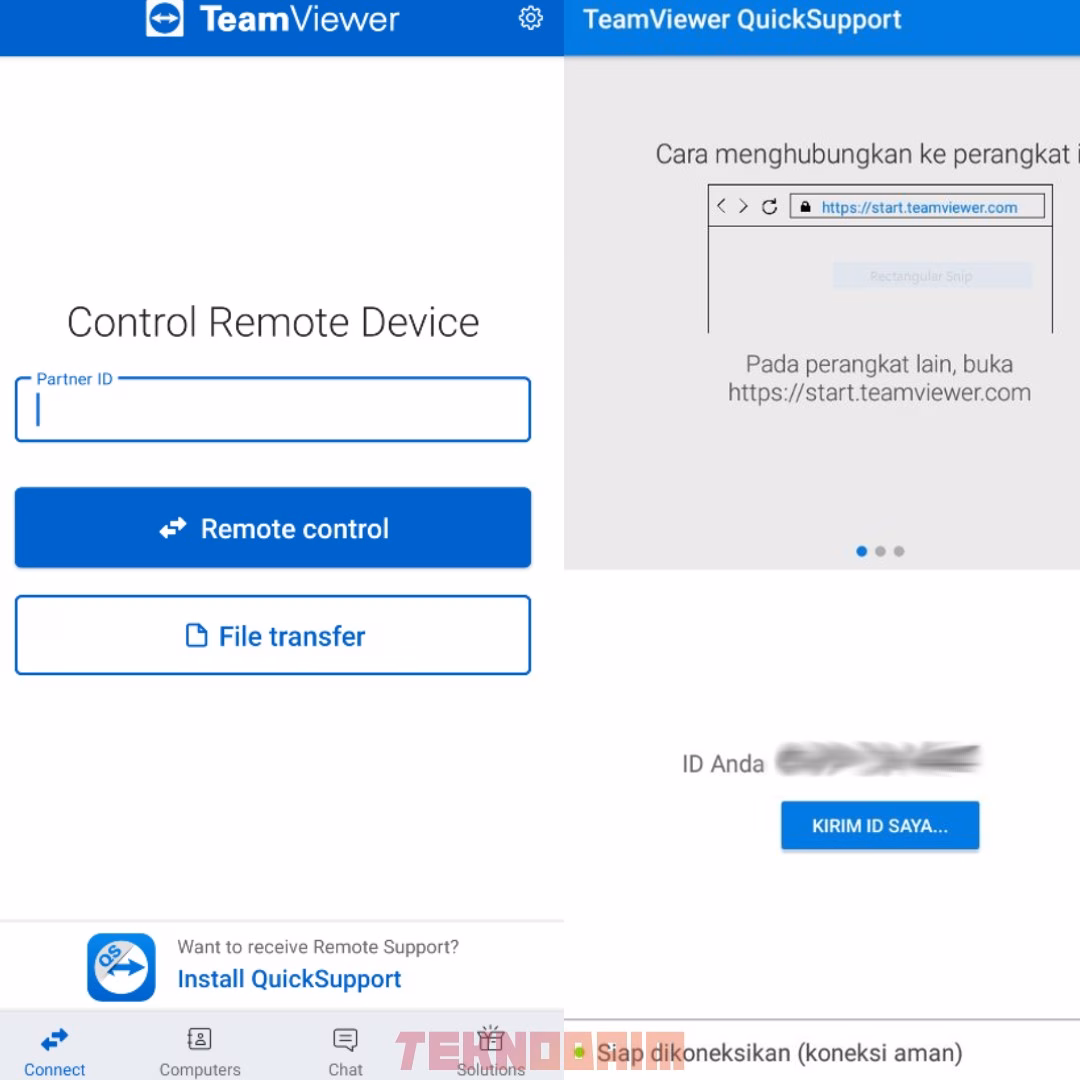 5 Cara Remote HP Android ke Android 5 Masukkan Kode Teamviewer