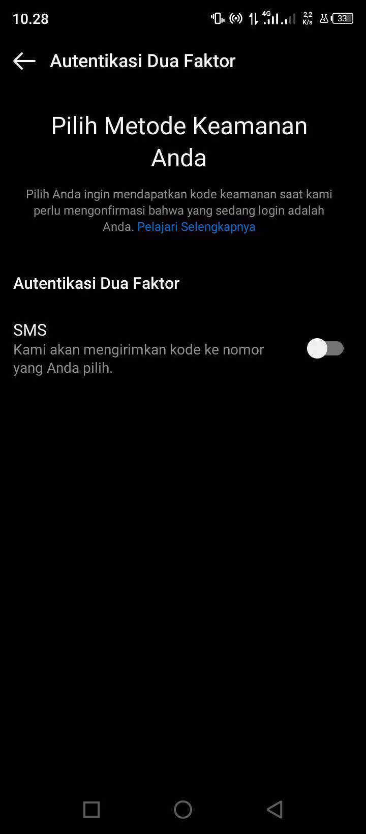 Matikan Autentikasi Dua Faktor