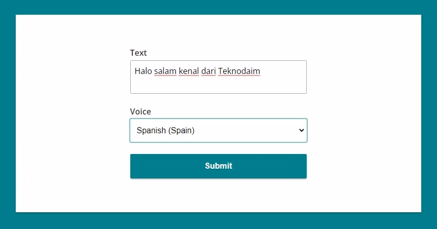 Sangat Mudah, Ini 3 Cara Membuat Suara Google Dengan Sound of Text 6 Masukan Teks Yang Akan Diterjemahkan
