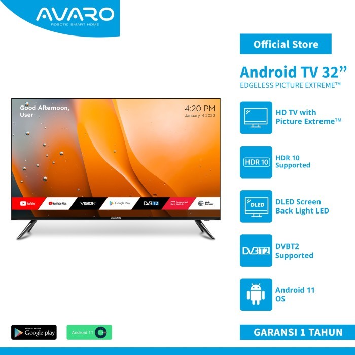 5 Rekomendasi TV Android Harga 1 Jutaan Terbaik 2023 5 Avaro T32a