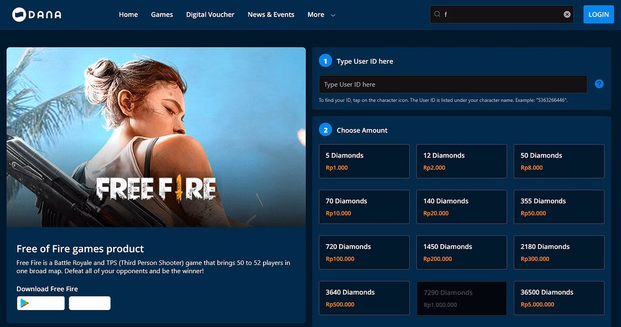 Cara Top Up Diamond Free Fire DANA Terbaru 2023 4 Masukan Id Free Fire