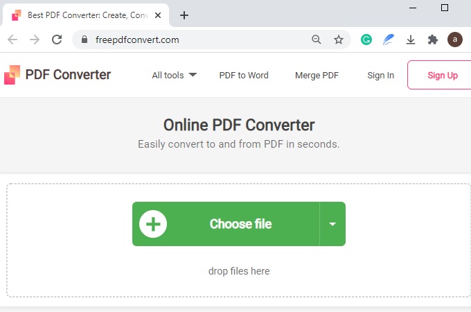 Tampilan PNG to PDF FreePDFConvert (Apowersoft)