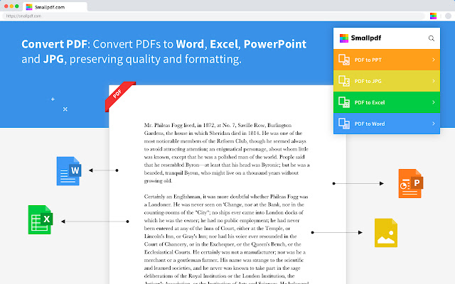 Tampilan PNG to PDF SmallPDF (Chrome Web Store)