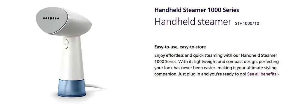 10 Rekomendasi Strika Uap Philips Terbaik 2025 11 Philips sth100010 Handheld Steamer 1000 Series
